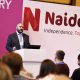 Naidex logo and speaker